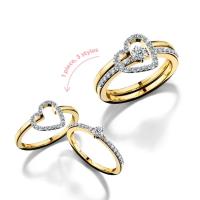 ราคา Jubilee Diamond แหวนเพชร (ใส่ได้ 3 รูปแบบ) Jubilee Heart Love Locket Ring - (HEART Limited Collection) รุ่น R22002EG - สีโกลด์ 49 (MKP1107246)