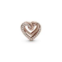 ราคา PANDORA ชาร์ม Heart Pandora Rose charm with clear cubic zirconia สีโรส (MKP0670656)
