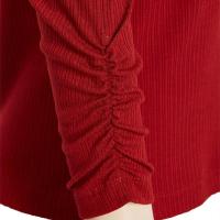 ราคา BOUTON เสื้อยืดแขนยาวแต่งจีบรูด รุ่น 122023 สีแดง S (GRMKPPR000060711)