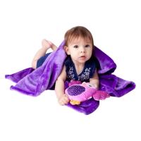 ราคา Zoocchini ผ้าห่มเนื้อนุ่มนิ่มติดมาพร้อมกับตุ๊กตานกฮูกตาโต สีม่วง (MKP1042360)