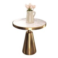 ราคา Shira Furniture (พรีออเดอร์ 30 วัน) โต๊ะข้าง ขาสแตนเลสสีทอง เป็นหินอ่อนธรรมชาติ - สีขาว (MKP1207666)