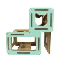 ราคา CPD IDEAS The Modular คอนโดแมว 2 ชั้น สีเขียว (MKP1361632)