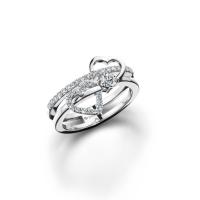 ราคา Jubilee Diamond แหวนเพชร Jubilee Heart Double Happiness Ring (HEART Limited Collection) รุ่น R22001EW - สีไวท์โกลด์ 49 (MKP1107251)