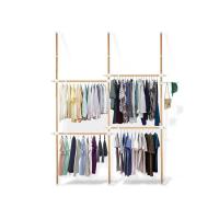 ราคา TUGU ราวแขวนเสื้อ ราวแขวนผ้า ราวไม่ต้องเจาะ TUGU (ชุดกลาง) 3 เสา 4 ราวแขวน สีลายไม้ (MKP1085113)