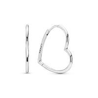 ราคา PANDORA ต่างหู Asymmetrical heart silver hoop earrings สีเงิน (MKP1336438)
