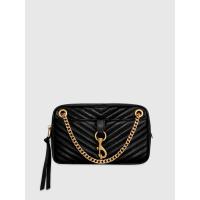 ราคา REBECCA MINKOFF กระเป๋าสะพายผู้หญิงรุ่น EDIE ZIP SHOULDER BAG สี BLACK One Size (MKP1602757)