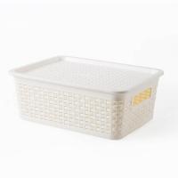 ราคา Jcj กล่องพลาสติก ลายหวายพร้อมฝาปิด JCJ รุ่น 3117 สีขาว (MKP1638137)