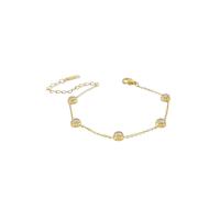ราคา Larov สร้อยข้อมือผู้หญิง Solitaire mini สีทอง ประดับเพชร CZ (MKP1704062)