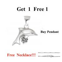 ราคา FINEJEWELTHAI ซื้อ1ฟรี1-จี้โลมา-จี้เพชร-CZ-จี้เงิน-สร้อยคอเงิน-เงินแท้-P1094cz-L222900 สีเงิน (MKP1026068)