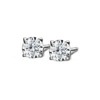 ราคา Jubilee Diamond ต่างหูเพชร Mini 4-Prong-Diamond Stud รุ่น E19112HW - สีไวท์โกลด์ (MKP0796510)