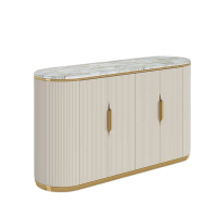 ราคา Shira Furniture (พรีออเดอร์ 30 วัน) ตู้คอนโซล ท็อปหินอ่อน เล่นขอบสแตนเลสสีทอง เกรดPremium - สีครีม (MKP1232195)