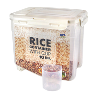 ราคา Jcj กล่องใส่ข้าวสารทรงเหลี่ยมพร้อมฝาเปิดด้านบน 10 กก. JCJ รุ่น 1399 ขนาด 36.5 x 24 x 26 ซม. สีขาว (MKP1164932)