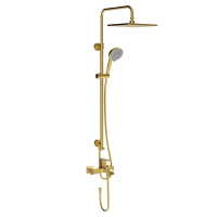 ราคา KOHLER ก๊อกผสมยืนอาบ พร้อมชุดฝักบัวสายอ่อน และชุดฝักบัวก้านแข็ง สีทองปัดลาย (MKP1342061)