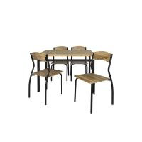 ราคา U-RO DECOR Sonoma (โซโนม่า) ชุดโต๊ะรับประทานอาหาร ( โต๊ะ 1 ตัว + เก้าอี้ 4 ตัว ) สีOatmeal (MKP0749593)