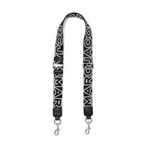 ราคา MARC JACOBS สายกระเป๋า THE THIN OUTLINE LOGO WEBBING STRAP สี BLACK/SILVER One Size (MKP1477668)