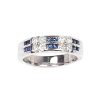 ราคา BEAUTY GEMS แหวนแพลทินัม 900 ประดับพลอยไพลินและเพชร 50 (MKP1343784)