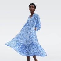 ราคา DIANE VON FURSTENBERG ชุดกระโปรง DVF FORTINA DRESS สี APRIL TIGER SIGNATURE BLUE S (GRMKPPR000120698)