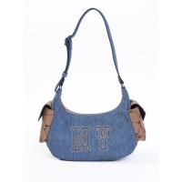ราคา MLB กระเป๋าทรงโฮโบ ยูนิเซ็กส์ Denim Coopers Mega Logo Dia Monogram สีน้ำเงิน FREE SIZE (GRMKPPR000138626)
