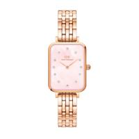 ราคา DANIEL WELLINGTON นาฬิกาข้อมือ รุ่น QUADRO LUMINE 5-LINK MELROSE 20x26mm (Pink Mother of Pearl) สีโรสโกล (MKP1512859)