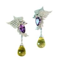 ราคา BEAUTY GEMS ต่างหูพลอย ประดับเพชร (MKP0859685)