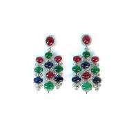 ราคา BEAUTY GEMS ต่างหูพลอย ประดับเพชร (MKP0859683)