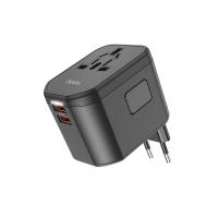 ราคา Hoco ชุดหัวชาร์จปลั๊กแปลงแรงดันไฟฟ้าทั่วโลก DC44 สีดำ (MKP1660194)