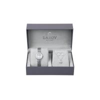 ราคา Larov เซ็ตนาฬิกาข้อมือหรูผู้หญิง พร้อมสร้อยคอและต่างหู LRS3650S A สีเงิน (MKP0704344)