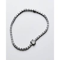 ราคา SWAN สร้อยคอผู้หญิง เงินแท้ Emerald Rivera เพชรทรงบาเก็ต ฝังเพชร Cubic Zirconia สีดำ 16" (MKP1713759)