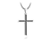 ราคา 555jewelry สร้อยคอ Unisex สแตนเลสสตีล ดีไซน์ ไม้กางเขน สีดำ 45cm (GRMKPPR000122851)