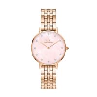 ราคา DANIEL WELLINGTON นาฬิกาข้อมือ รุ่น PETITE LUMINE 5-LINK MELROSE 28mm. สีโรสโกล (MKP1512857)