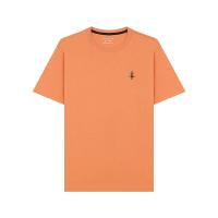 ราคา GIORDANO เสื้อยืดผู้ชาย Slim Jersey Embroidery Tee (Classic Man) สีส้ม Coral Gold L (MKP1800863)