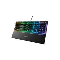ราคา STEELSERIES คีย์บอร์ดเกมมิ่งมีสาย Apex 3 ปุ่มเงียบและกันน้ำพร้อมไฟ RGB คีย์บอร์ด Full-size (สีดำ) (US/TH) (MKP1768244)