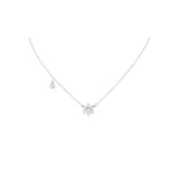 ราคา LAROV สร้อยคอผู้หญิง Snowflake สีเงิน ชุบทองคำขาว ประดับเพชร CZ (MKP1710617)