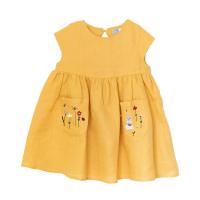 ราคา Tiny Moon ชุดกระโปรงเด็กผู้หญิงรุ่น Lola สีเหลืองมัสตาร์ด มีลายปักบนกระเป๋า (MKP0877456)