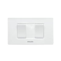 ราคา Philips ชุดสวิตช์ทางเดียว 2 ช่อง PHILIPS รุ่น LEAF สีขาว (MKP1169975)