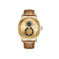 ราคา NAVIFORCE นาฬิกาข้อมือผู้ชาย NF3005 C สายหนัง 44 มม.สีน้ำตาลหน้าปัดทอง (MKP1349300)