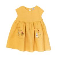 ราคา Tiny Moon ชุดกระโปรงเด็กผู้หญิงรุ่น Lola สีเหลืองมัสตาร์ด มีลายปักบนกระเป๋า (MKP0877458)