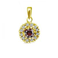 ราคา FINEJEWELTHAI จี้โกเมน-จี้เพชร-CZ-จี้เงินแท้-พลอยประจำเดือนเกิด-Finejewelthai-P1081cz0e-g-gm สีทอง (MKP0852539)