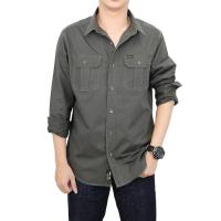 ราคา Bovy เสื้อเชิ้ตสลิมแขนยาวสีเขียวขี้ม้า XL (MKP1069794)