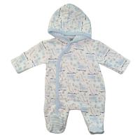 ราคา BABY STONE ชุดเด็กอ่อนบอดี้สูทคลุมเท้าติดกระดุมหน้ามีหมวกในตัวสีขาวฟ้า (MKP1080835)