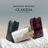 ราคา BANGKOK BOOTERY กระเป๋าใส่มือถือ รุ่น Claudia หนังจระเข้เงา หนังแท้ สีเขียว 10cm. 10 (MKP0916532)
