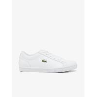 ราคา LACOSTE รองเท้าผ้าใบผู้ชายลาคอสท์ รุ่น Straightset วัสดุหนัง สีขาว 11 UK (MKP1821478)