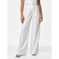 ราคา MARKS & SPENCER กางเกงขากว้างผู้หญิง Pleated Linen Rich 16 Short (CDS13084530)