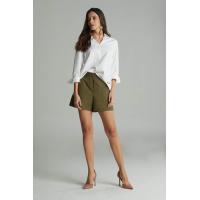 ราคา MC JEANS กางเกงขาสั้นผู้หญิง เอวยางยืด สีเขียวขี้ม้า MCJZ058 M (MKP1036790)