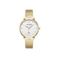 ราคา JULIUS นาฬิกาข้อมือผู้หญิง รุ่น JA-1243 E สีทอง หน้าปัดขาว ดีเทลคล้ายเปลือกหอย สายสแตนเลสถักคลิปล็อค (MKP1792944)