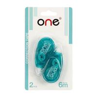 ราคา ONE ONE เทปลบคำผิด Correction Tape 5 มม.x6 ม. สีเขียว (แพ็ค2อัน) CT023 (MKP1001377)