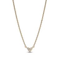 ราคา PANDORA สร้อยคอ Heart 14k gold-plated collier with clear cubic zirconiaสีทอง 45cm (MKP1813758)