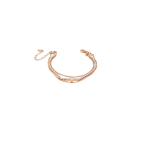 ราคา Larov สร้อยข้อมือผู้หญิงประดับเพชร ดีไซน์ไม้กางเขน รุ่น Cristy Three Line สีพิ้งค์โกลด์ (MKP1723864)