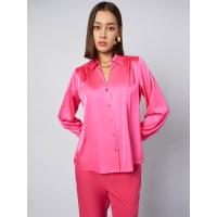 ราคา F FASHION เสื้อเชิ้ตคอวีผ้าซาติน ผู้หญิง สีชมพู S (MKP1755807)