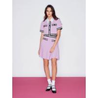 ราคา ASV (RS24) กระโปรงผู้หญิง ตัดต่อผ้าพลีท แต่งปีเก้และกระเป๋าหน้า สีชมพู XS (MKP1718715)